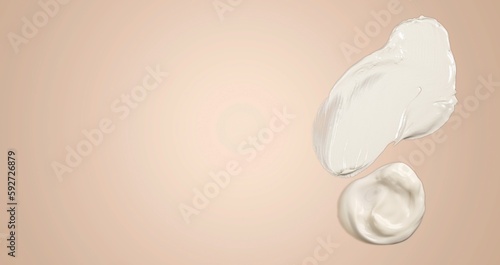 cosmetic smears of white creamy texture on background