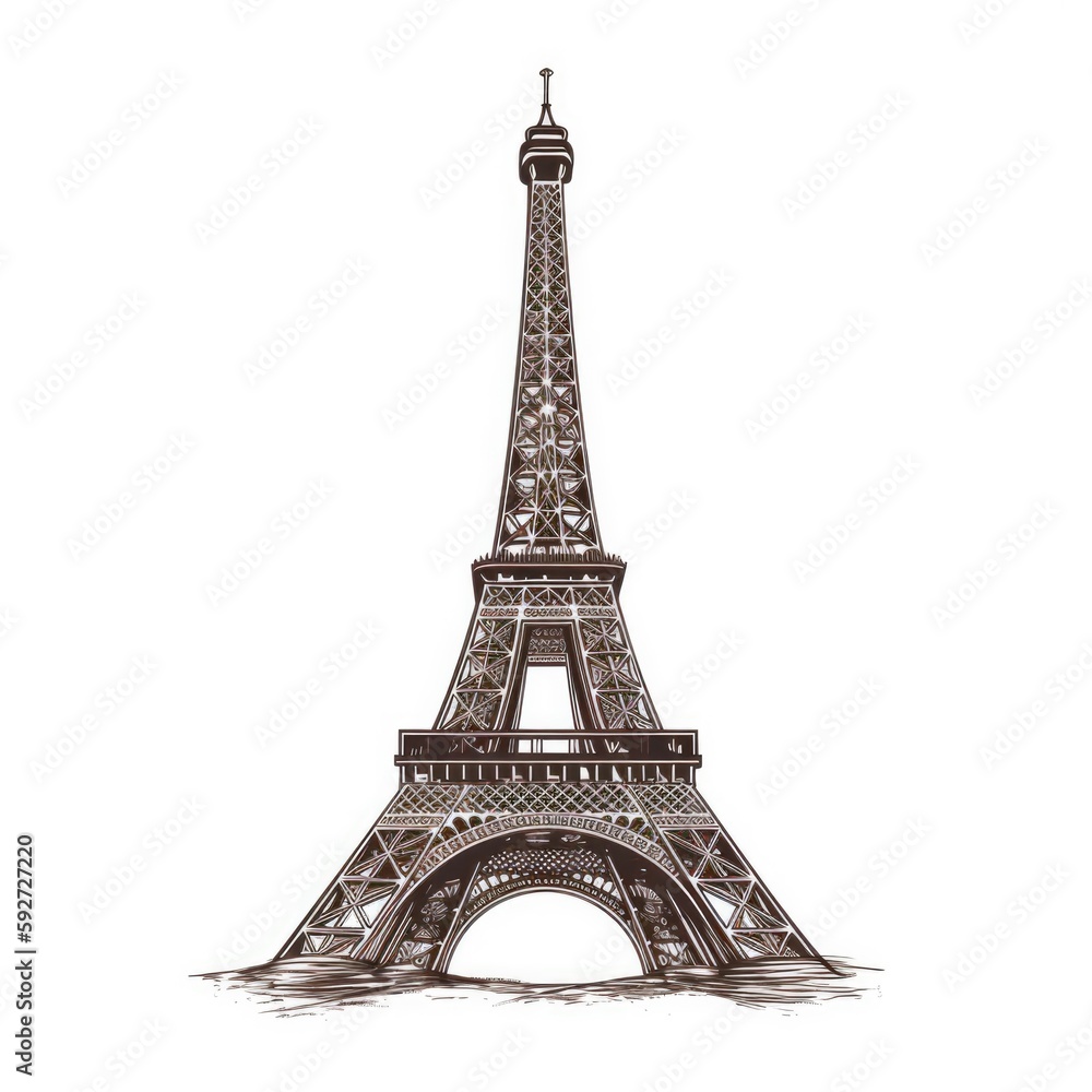 Illustration of the iconic Eiffel Tower in Paris, France