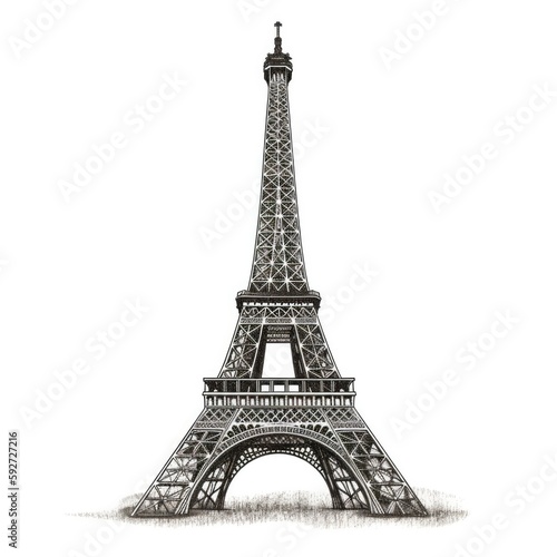 Illustration of the iconic Eiffel Tower in Paris, France