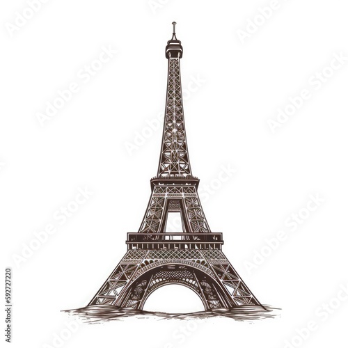 Illustration of the iconic Eiffel Tower in Paris  France