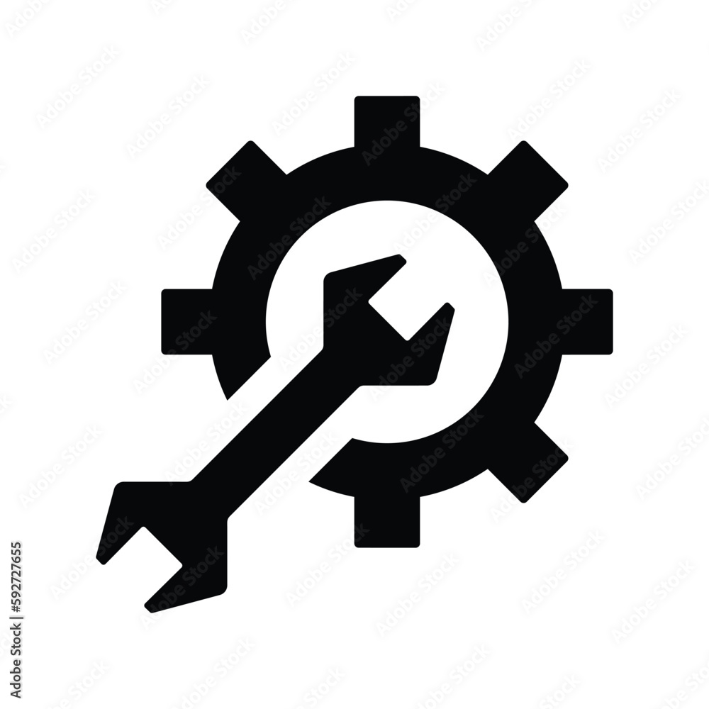 Configuration, settings icon. Black vector graphics. Configuration, settings icon. Black vector graphics.