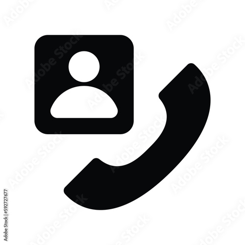 Contact, contact us, helpline icon. Black vector graphics.
