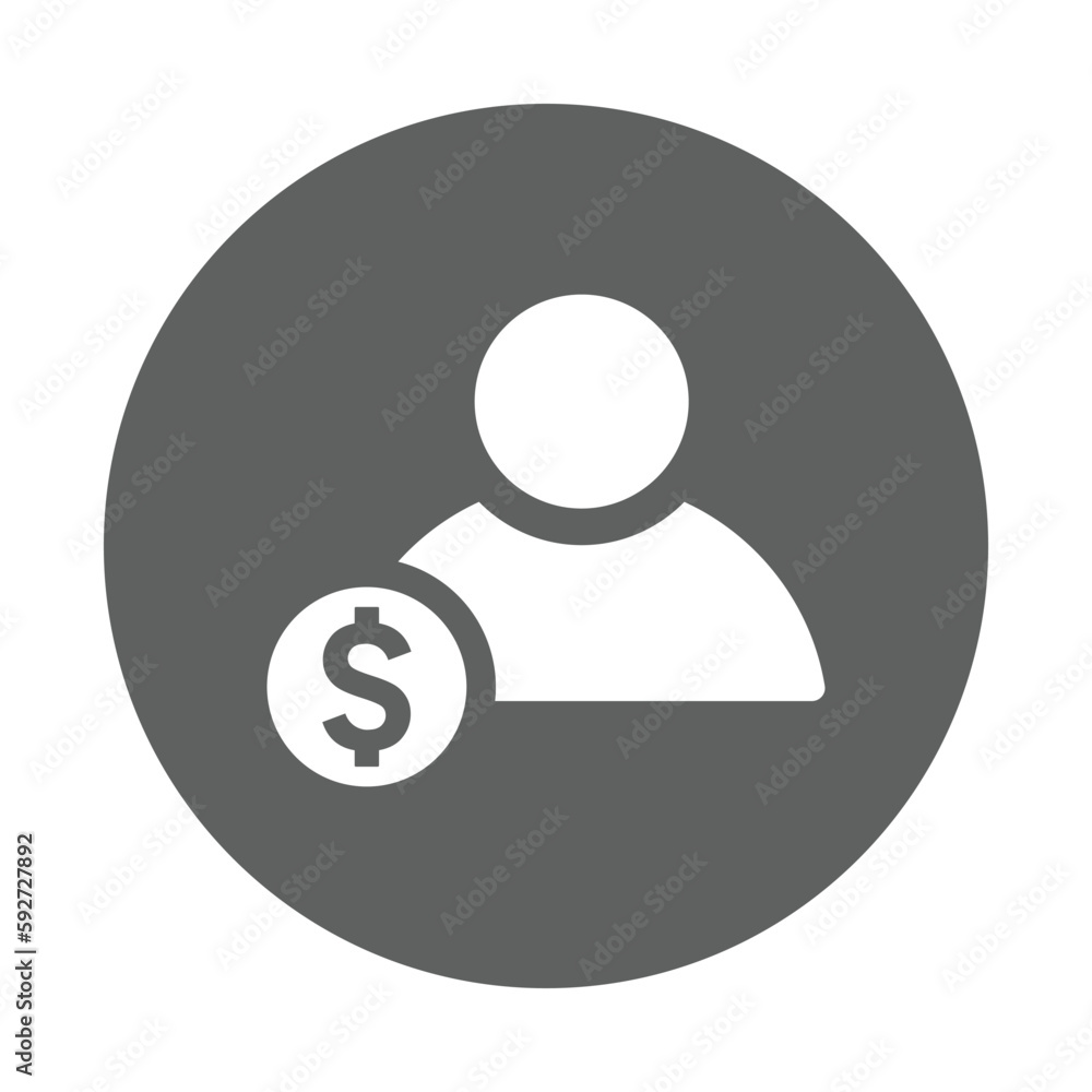 Dollar, human, finance icon. Gray vector graphics. Dollar, human, finance icon. Gray vector graphics.