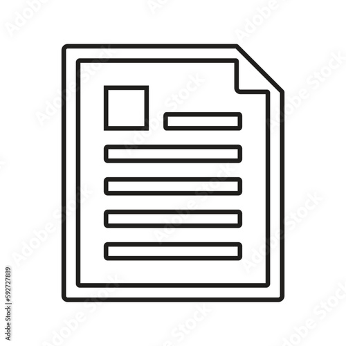 Document, text, format line icon. Outline vector.