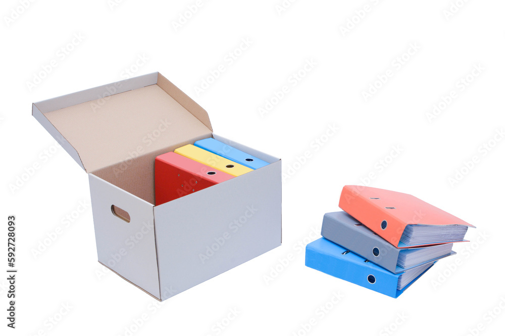 Archive boxes insulated on white background