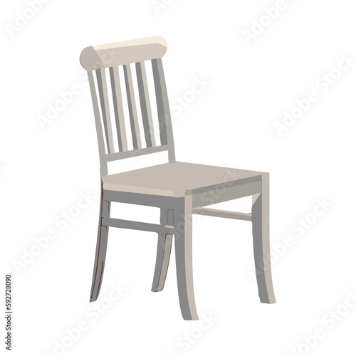 Comfortable wood stool sitting on white background