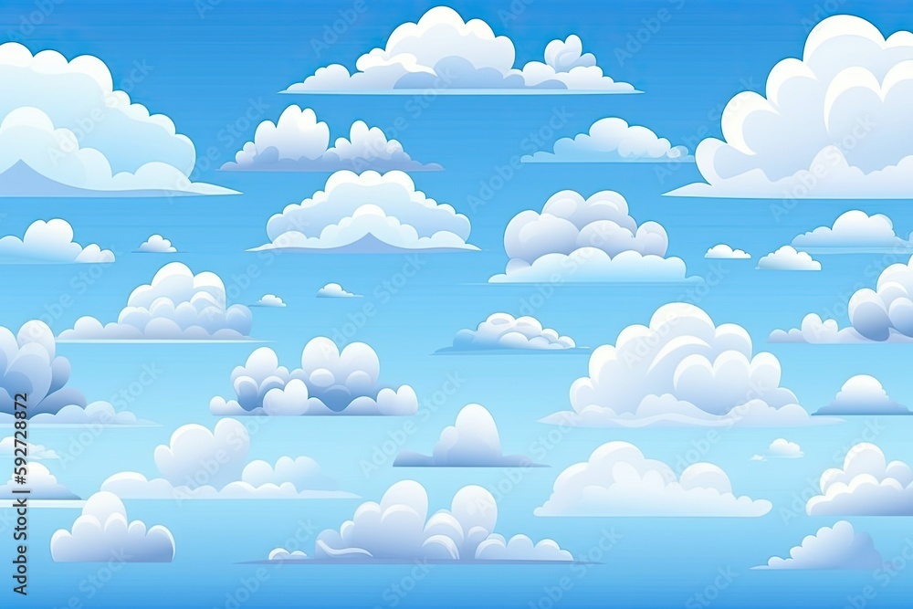 White clouds and a blue sky serve as the backdrop. Generative AI White clouds and a blue sky serve as the backdrop. Generative AI