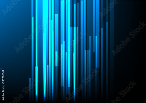 Speed light movement technology hitech modern background. Automotive banner. Blue background futuristic. Wireless data transmission, high speed internet © Ilmi