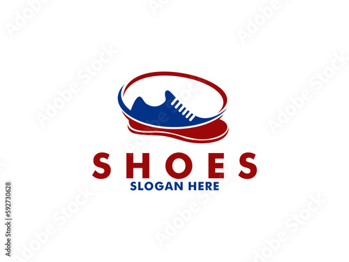 shoes logo icon, shoe sneaker logo vector template isolated on white background