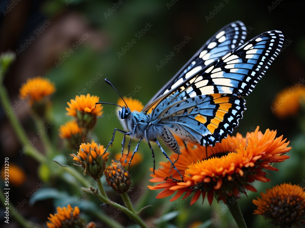 Obraz premium butterfly on flower background