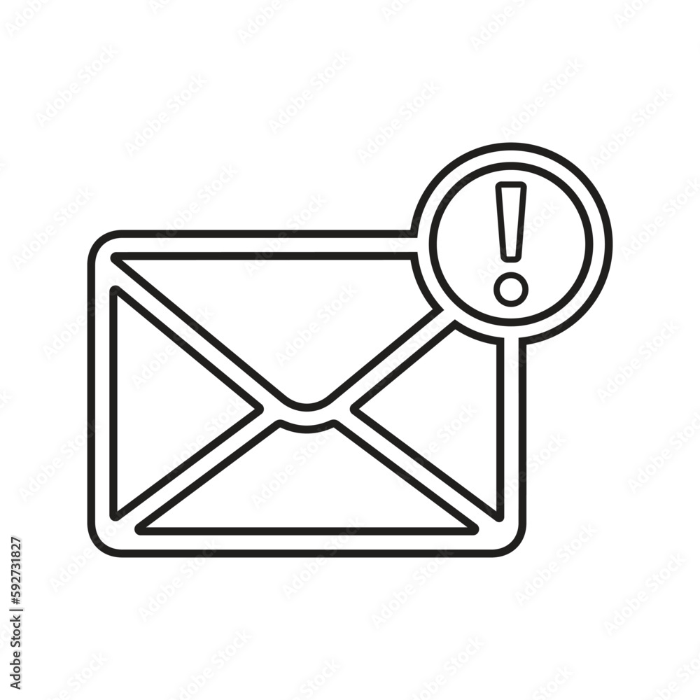 Email, notification, alert line icon. Outline vector. Email, notification, alert line icon. Outline vector.