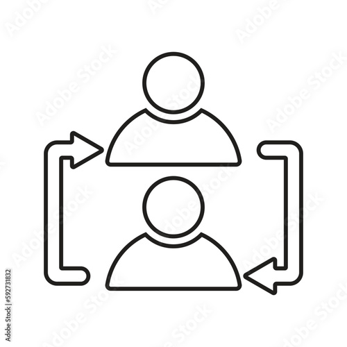 Duties, transfer outline icon. Line art vector.