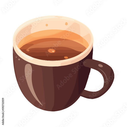 Freshly brewed cappuccino in a ceramic mug