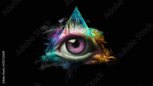 All Seeing Eye Pastel "AI" "AI" Generative"