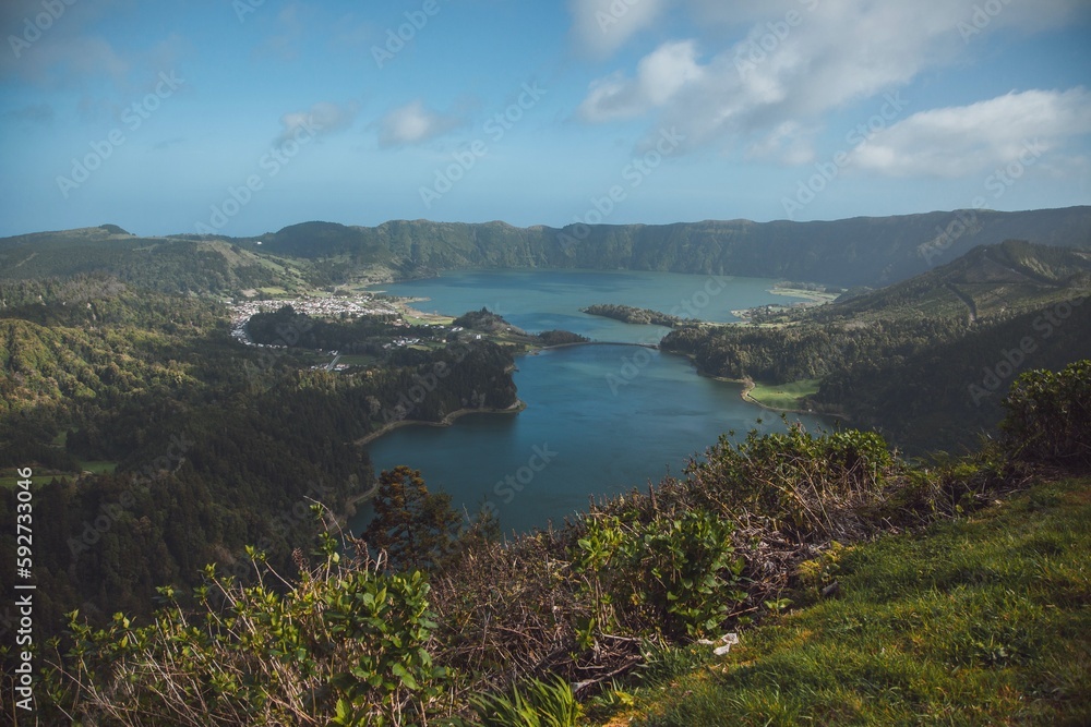 View of Sete Cidades in Sao Miguel, the Azores