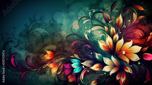 Beautiful colorful floral wallpaper © Alcuin