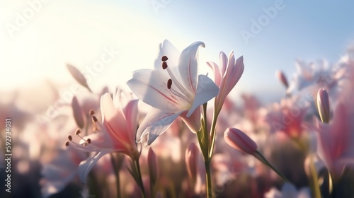 wallpaper flower lily tulip fresh beauty for  poster, banner aspec ratio 16:9 #592734031