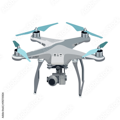 Drone hovering isolated background