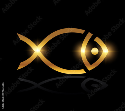 Golden Fish Logo Vector Icon