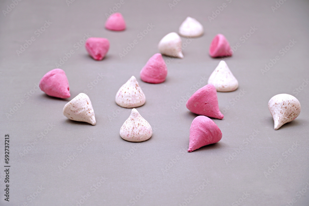 Meringue Cookies on isolated background Meringue Cookies on isolated background