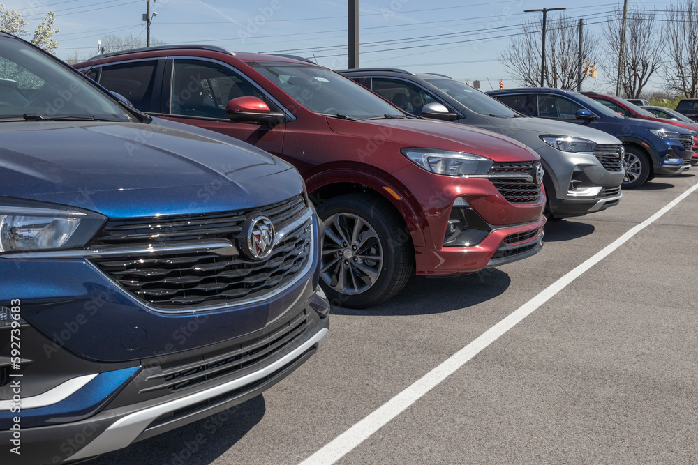 Buick Encore SUV display. Buick offers the Encore with Amazon Alexa