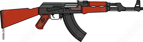assault rifle AK 47 vector image