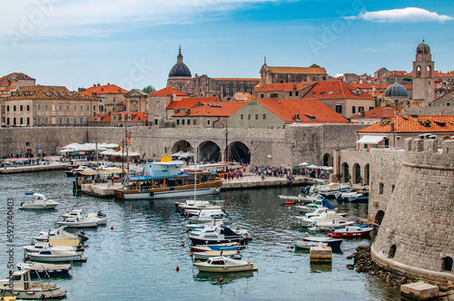View of the old town of Dubrovnik.