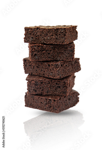 brownie isolate on white background. Selective focus. Food.
