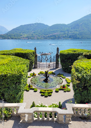 Beautiful look at Lake Como taken from the garden of Villa Carlotta, Tremezzo (Italy)