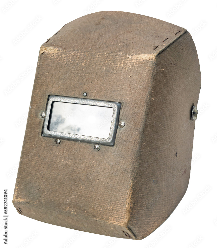 vintage welding helmet. protective welding mask. isolated on a