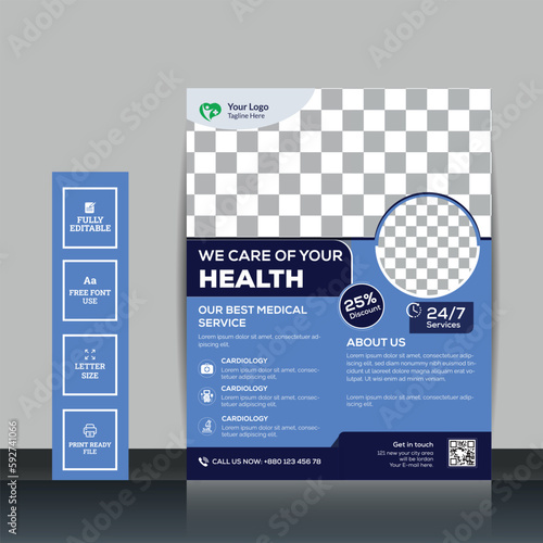 Healthcare service flyer design template
