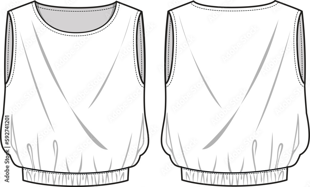 Crop tops Technical Flat Drawing Crop tops Technical Flat Drawing