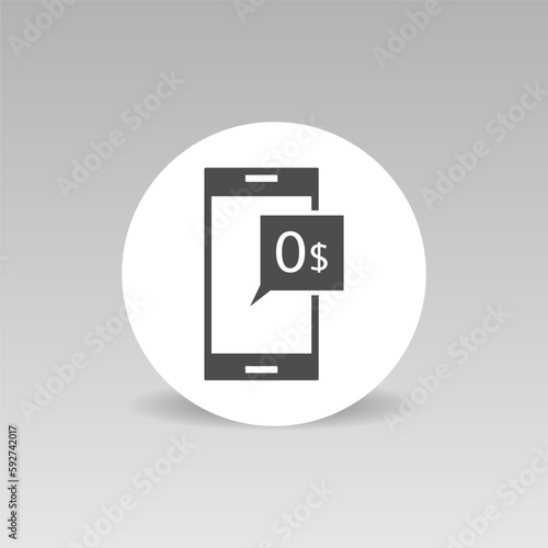 Financial setback vector icon no payments. Round illustration
