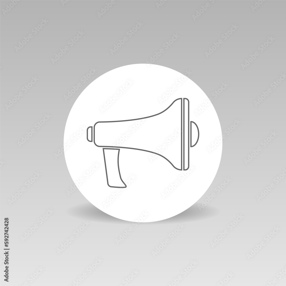 Megaphone vector icon Web Speaker sign Round illustration Megaphone vector icon Web Speaker sign Round illustration