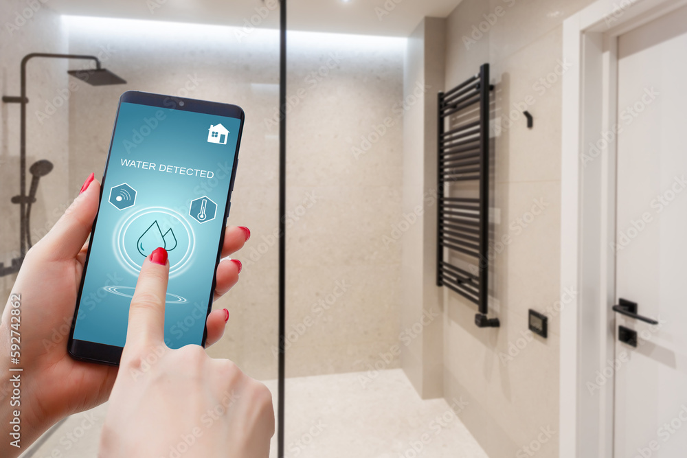 Water leak sensor alert, smart water sensor can automatically shut off a solenoid valve. Water leak sensor alert, smart water sensor can automatically shut off a solenoid valve.
