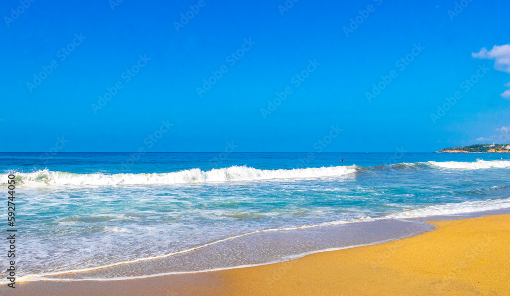 Fototapeta premium Extremely huge big surfer waves at beach Puerto Escondido Mexico.