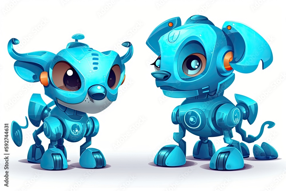 cute artificially intelligent robots that move or run. Generative AI cute artificially intelligent robots that move or run. Generative AI