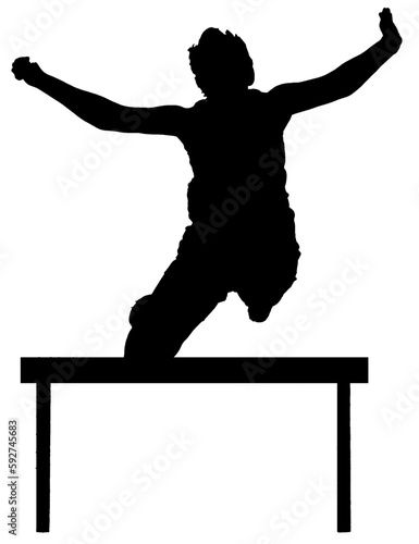 hurdler in action