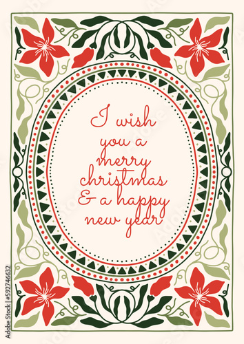Holiday Poster tile Christmas wall art print xmas bell leaf botanical 70s wall art clipart holly jolly baby card merry tree 