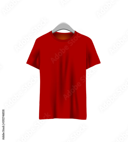 Blank Front Red T shirt Mock up template vector Illustration