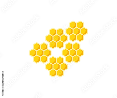 Honeycomb bee icon logo design. Bee honeycomb hexagon honey for your web site design, logo, app, UI vector design and illustration.
