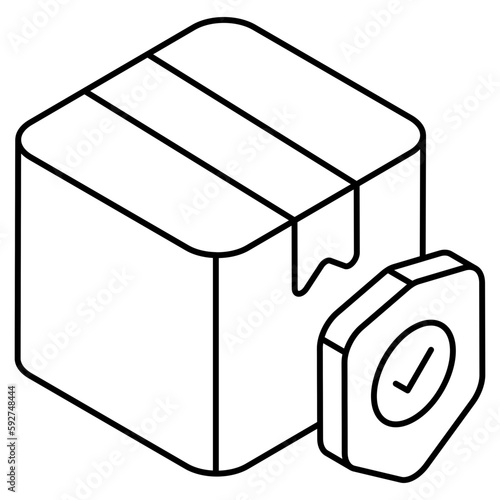Editable design icon of parcel security