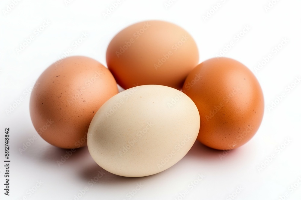 Eggs on White Background. Generative AI Eggs on White Background. Generative AI