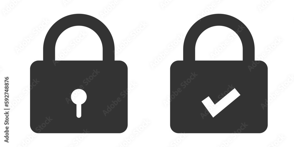 Padlock icon set Security symbol. Protection icon. Lock icon with check mark Shield locked and unlocked Safety system concept. Cyber Security Virus protection Guard. middle Protection icon. Padlock icon set Security symbol. Protection icon. Lock icon with check mark Shield locked and unlocked Safety system concept. Cyber Security Virus protection Guard. middle Protection icon.
