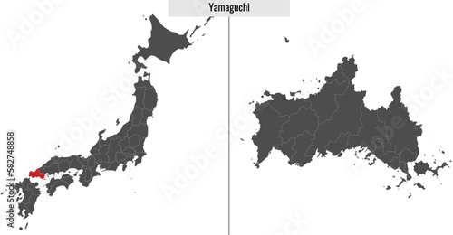 map of Yamaguchi prefecture of Japan