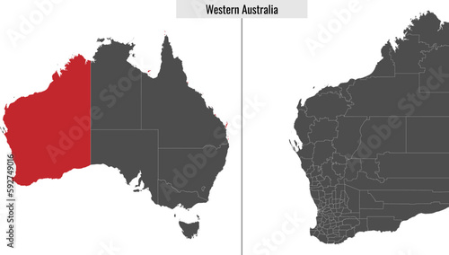 map of Western Australia state of Australia
