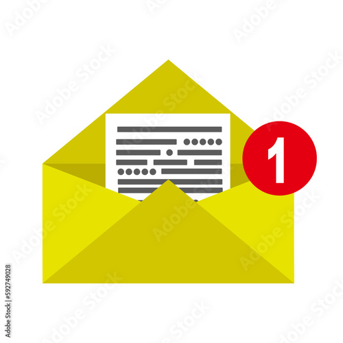 New incoming messages with notification icon. Open mail Envelope with incoming message. unopened unread Message notification alert reminder. Email message sent successfully. Unread email notification.