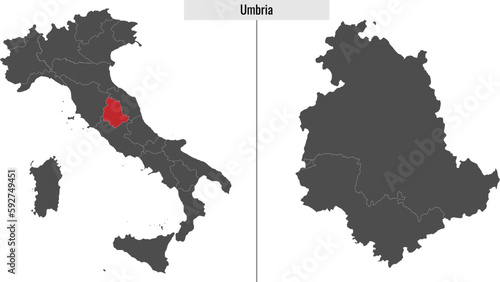 map of Umbria province of Italy