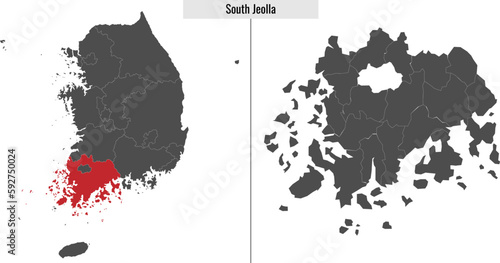 map of South Jeolla state of South Korea