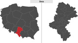 map of Silesia voivodship province of Poland